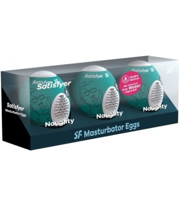 SATISFYER - 3 HUEVOS MASTURBADORES NAUGHTY