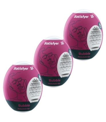 SATISFYER - 3 HUEVOS MASTURBADORES BUBBLE