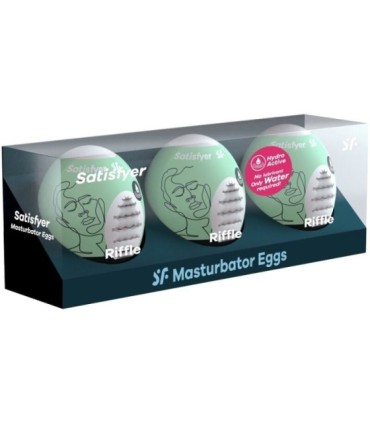 SATISFYER - 3 HUEVOS MASTURBADORES RIFFLE