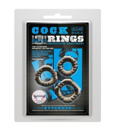 BAILE - COCK RINGS YVONNE SET 3 ANILLOS PENE