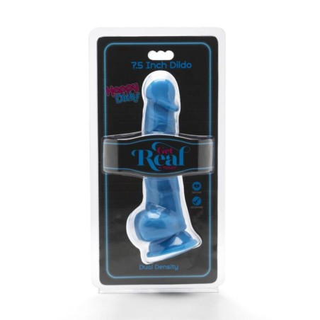 GET REAL - HAPPY DICKS 19 CM CON TESTÍCULOS AZUL