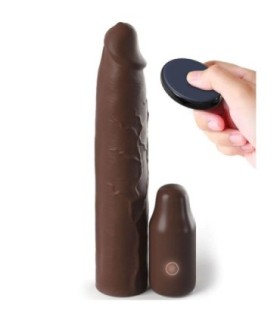 FANTASY X- TENSIONS - PIPEDREAMS SLEEVE 22,86 CM + 7,62 CM PLUG REMOTE BROWN