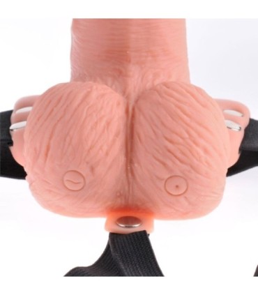 FETISH FANTASY SERIES - ARNÉS AJUSTABLE CONTROL REMOTO PENE REALÍSTICO CON TESTÍCULOS RECARGABLE Y VIBRADOR 15 CM