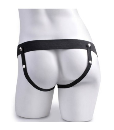 FETISH FANTASY SERIES - ARNÉS AJUSTABLE CONTROL REMOTO PENE REALÍSTICO CON TESTÍCULOS RECARGABLE Y VIBRADOR 15 CM