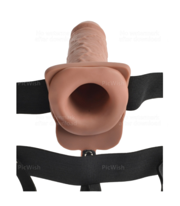 FETISH FANTASY SERIES - ARNÉS AJUSTABLE PENE REALÍSTICO CON TESTÍCULOS RECARGABLE Y VIBRADOR 17.8 CM