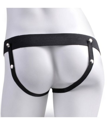 FETISH FANTASY SERIES - ARNÉS AJUSTABLE PENE REALÍSTICO CON TESTÍCULOS RECARGABLE Y VIBRADOR 17.8 CM