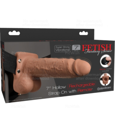 FETISH FANTASY SERIES - ARNÉS AJUSTABLE PENE REALÍSTICO CON TESTÍCULOS RECARGABLE Y VIBRADOR 17.8 CM