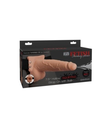 FETISH FANTASY SERIES - ARNÉS AJUSTABLE PENE REALÍSTICO CON TESTÍCULOS SQUIRTING 19 CM