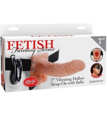 FETISH FANTASY SERIES - ARNÉS AJUSTABLE CONTROL REMOTO PENE REALÍSTICO CON TESTÍCULOS 17.8 CM