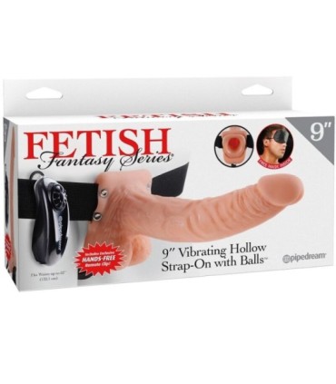FETISH FANTASY SERIES - ARNÉS AJUSTABLE CONTROL REMOTO PENE REALÍSTICO CON TESTÍCULOS 23 CM