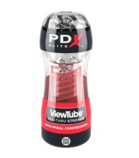 PDX ELITE - MASTURBADOR STROKER VIEWTUBE 2 COMPRESION ESPIRAL TRANSPARENTE