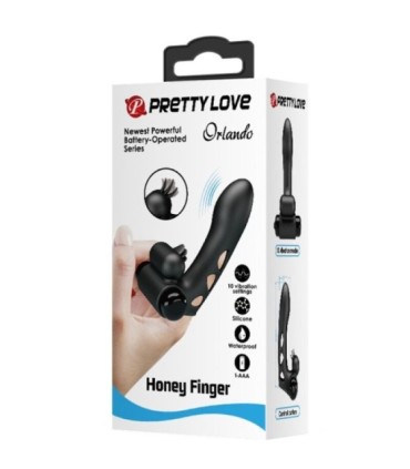 PRETTY LOVE - ORLANDO FUNDA DE DEDO VIBRADOR NEGRO
