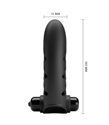 PRETTY LOVE - VANCE FUNDA DEDO VIBRADOR CONEJO NEGRO