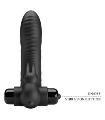 PRETTY LOVE - VANCE FUNDA DEDO VIBRADOR CONEJO NEGRO