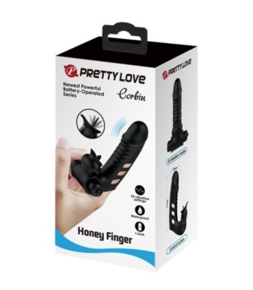 PRETTY LOVE - CORBIN FUNDA DEDO VIBRADOR NEGRO