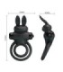 PRETTY LOVE - ANILLO VIBRADOR III CONEJO PARA PENE NEGRO