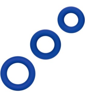 CALEXOTICS - ADMIRAL SET 3 ANILLOS PARA PENE AZUL