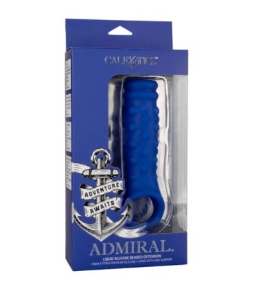 CALEXOTICS - ADMIRAL BEADED FUNDA PENE SILICONA LÍQUIDA AZUL