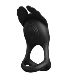 PRETTY LOVE - SILAS ANILLO VIBRADOR 7 VIBRACIONES SILICONA NEGRO