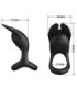 PRETTY LOVE - SILAS ANILLO VIBRADOR 7 VIBRACIONES SILICONA NEGRO