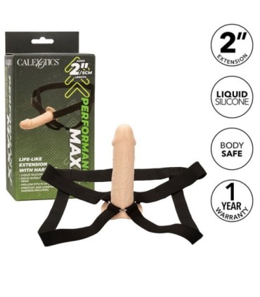 CALEXOTICS - PERFORMANCE MAXX EXTENSIÓN REALISTA CON ARNÉS PIEL CLARO