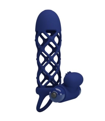 PRETTY LOVE - GIANN ANILLO VIBRADOR CON FUNDA DE SILICONA AZUL