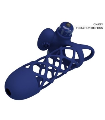 PRETTY LOVE - GIANN ANILLO VIBRADOR CON FUNDA DE SILICONA AZUL