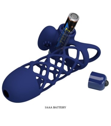 PRETTY LOVE - GIANN ANILLO VIBRADOR CON FUNDA DE SILICONA AZUL