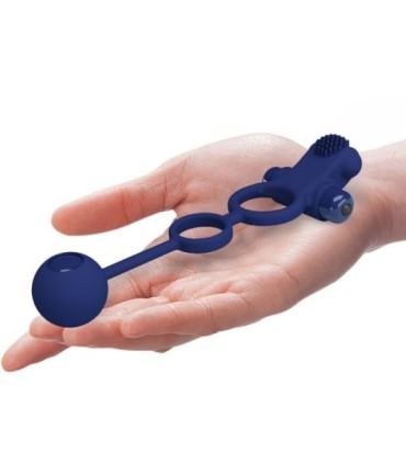 PRETTY LOVE - REMINGTON DOBLE ANILLO VIBRADOR CON PLUG AZUL