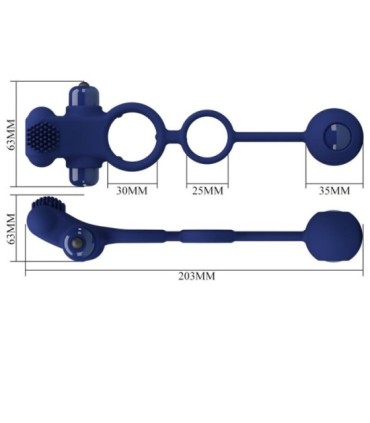 PRETTY LOVE - REMINGTON DOBLE ANILLO VIBRADOR CON PLUG AZUL