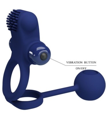 PRETTY LOVE - REMINGTON DOBLE ANILLO VIBRADOR CON PLUG AZUL