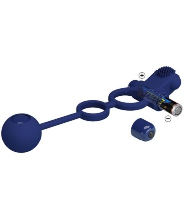 PRETTY LOVE - REMINGTON DOBLE ANILLO VIBRADOR CON PLUG AZUL