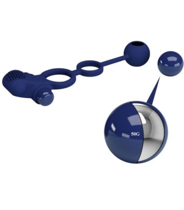 PRETTY LOVE - REMINGTON DOBLE ANILLO VIBRADOR CON PLUG AZUL