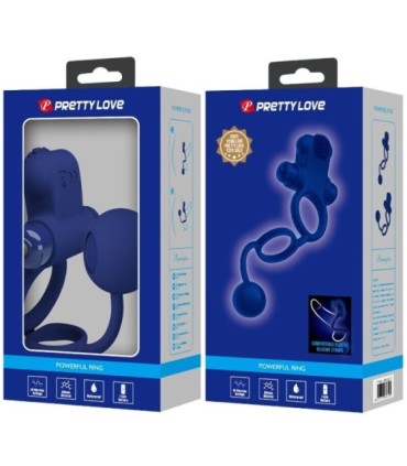 PRETTY LOVE - REMINGTON DOBLE ANILLO VIBRADOR CON PLUG AZUL