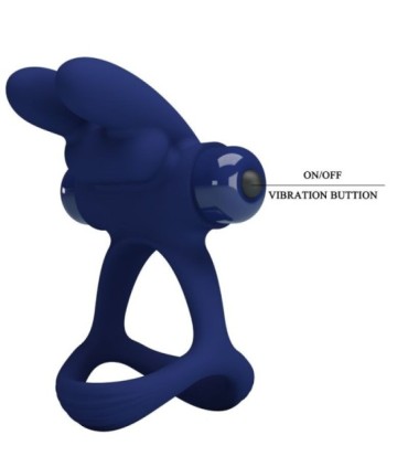 PRETTY LOVE - FRANCISCO DOBLE ANILLO VIBRADOR RABBIT AZUL