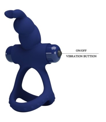 PRETTY LOVE - LUCHITO DOBLE ANILLO VIBRADOR RABBIT AZUL