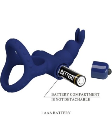 PRETTY LOVE - LUCHITO DOBLE ANILLO VIBRADOR RABBIT AZUL