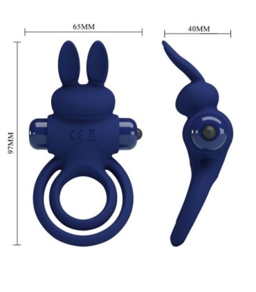 PRETTY LOVE - DAREY DOBLE ANILLO VIBRADOR RABBIT AZUL