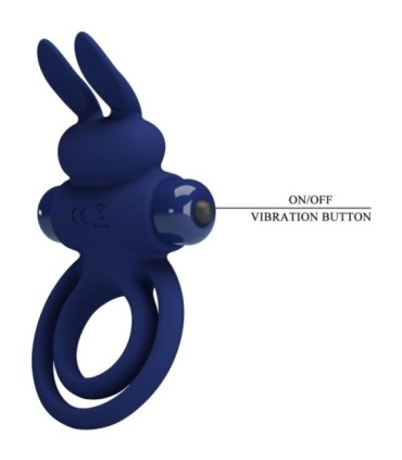 PRETTY LOVE - DAREY DOBLE ANILLO VIBRADOR RABBIT AZUL