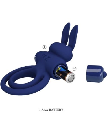 PRETTY LOVE - DAREY DOBLE ANILLO VIBRADOR RABBIT AZUL