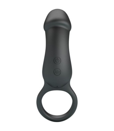PRETTY LOVE - TRAE ANILLO VIBRADOR CON ESTIMULADOR NEGRO