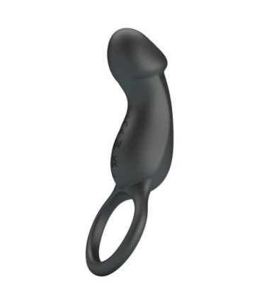 PRETTY LOVE - TRAE ANILLO VIBRADOR CON ESTIMULADOR NEGRO