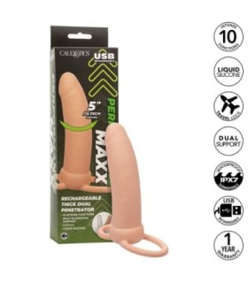 CALEXOTICS - MAXX DOBLE PENETRADOR GRUESO 10 VIBRACIONES NATURAL