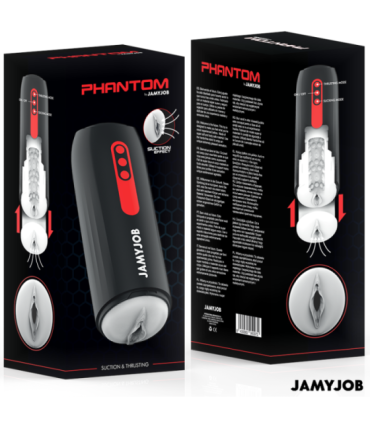 JAMYJOB - PHANTOM MASTURBADOR VAGINA AUTOMTICO 5 MODOS ONDAS ESTIMULADORAS Y EMPUJE