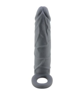PRETTY LOVE - FUNDA DE PENE DE PIEL REALÍSTICA GRIS OSCURO