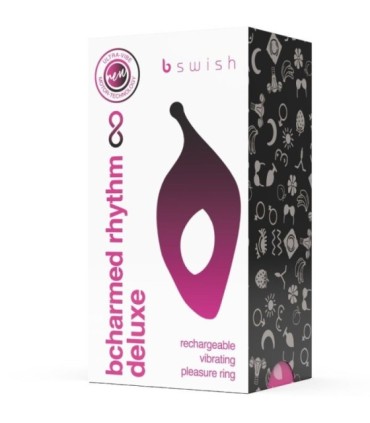 B SWISH - BCHARMED RHYTHM INFINITE DELUXE ANILLO PARA PENE 15 VIBRACIONES NEGRO
