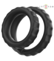 INTENSE - DEWEY ANILLO DOBLE PARA PENE SILICONA NEGRO MODELO 2