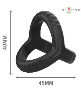 INTENSE - CARSON ANILLO DOBLE PARA PENE SILICONA NEGRO MODELO 4