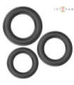 INTENSE - HUGH 3 ANILLOS BÁSICOS PARA PENE SILICONA NEGRO