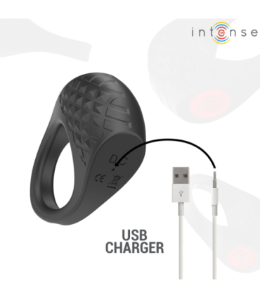 INTENSE - CLOVER ANILLO VIBRADOR PENE 10 VIBRACIONES NEGRO